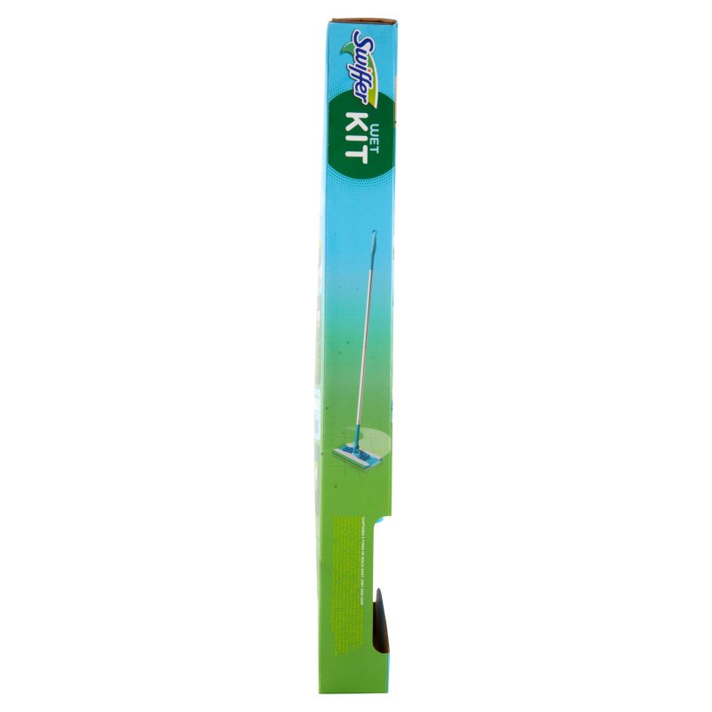 Swiffer Wet Kit - Scopa + 6 Panni Umidi Lavapavimenti con Detersivo Pavimenti