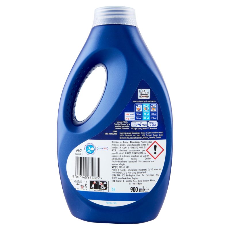 Dash Power Detersivo Liquido Lavatrice Azione Extra-Igienizzante 900 ml