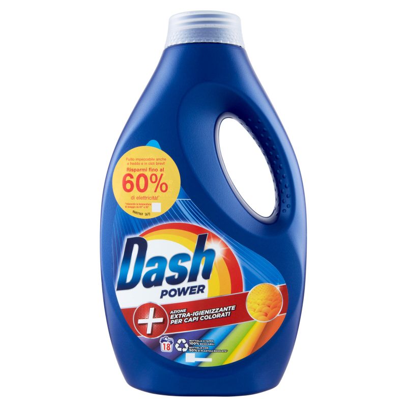 Dash Power Detersivo Liquido Lavatrice Azione Extra-Igienizzante Capi Colorati 900 ml