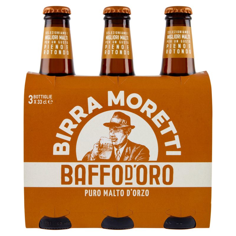 Birra Moretti Baffo d'Oro 3 x 33 cl