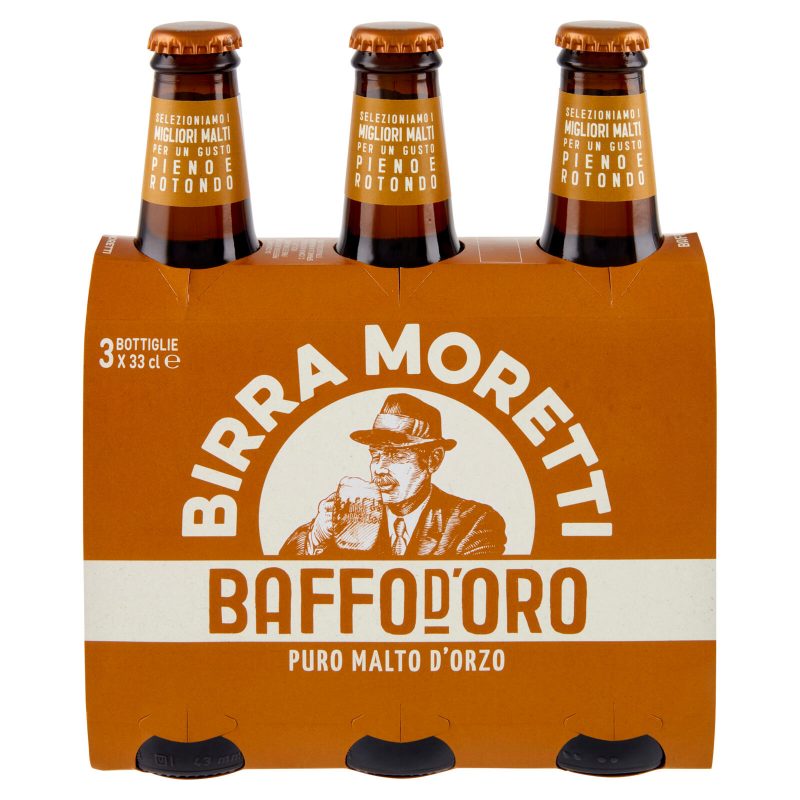 Birra Moretti Baffo d'Oro 3 x 33 cl