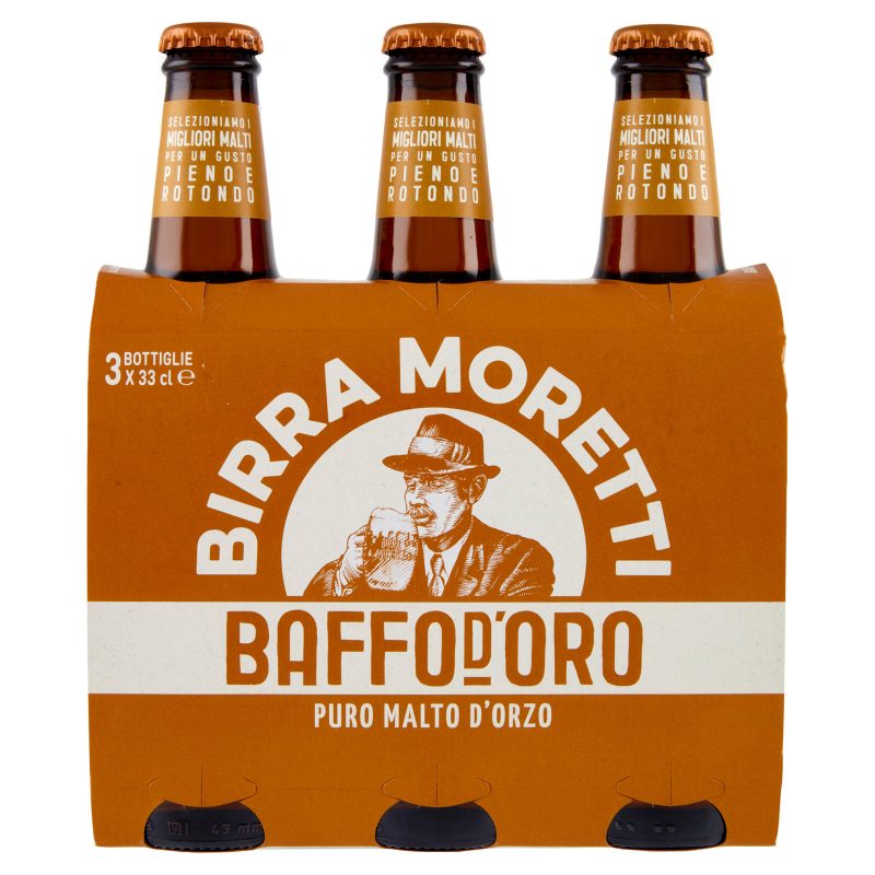 Birra Moretti Baffo d'Oro 3 x 33 cl