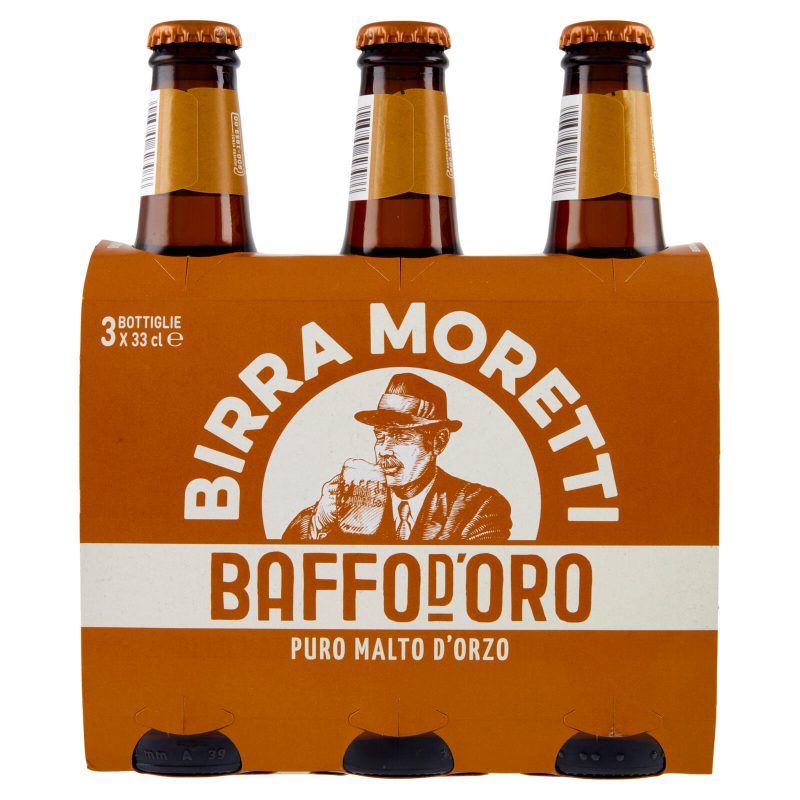 Birra Moretti Baffo d'Oro 3 x 33 cl