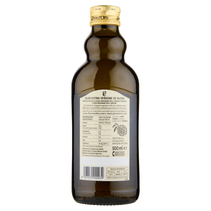 Costa d'Oro l'Extra Olio Extra Vergine di Oliva 500 ml