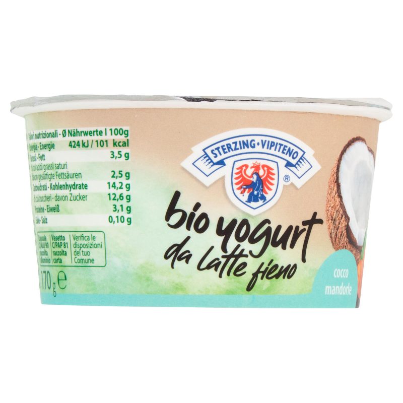 Sterzing Vipiteno bio yogurt cocco mandorle 170 g