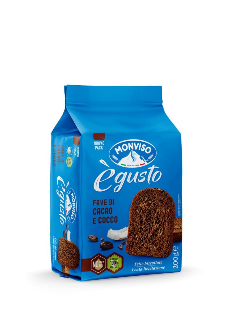 Monviso ègusto Fave di Cacao e Cocco Fette biscottate 200 g