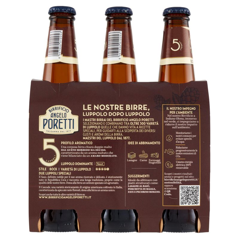 Birrificio Angelo Poretti Bock Chiara 5 Luppoli 3 x 33 cl