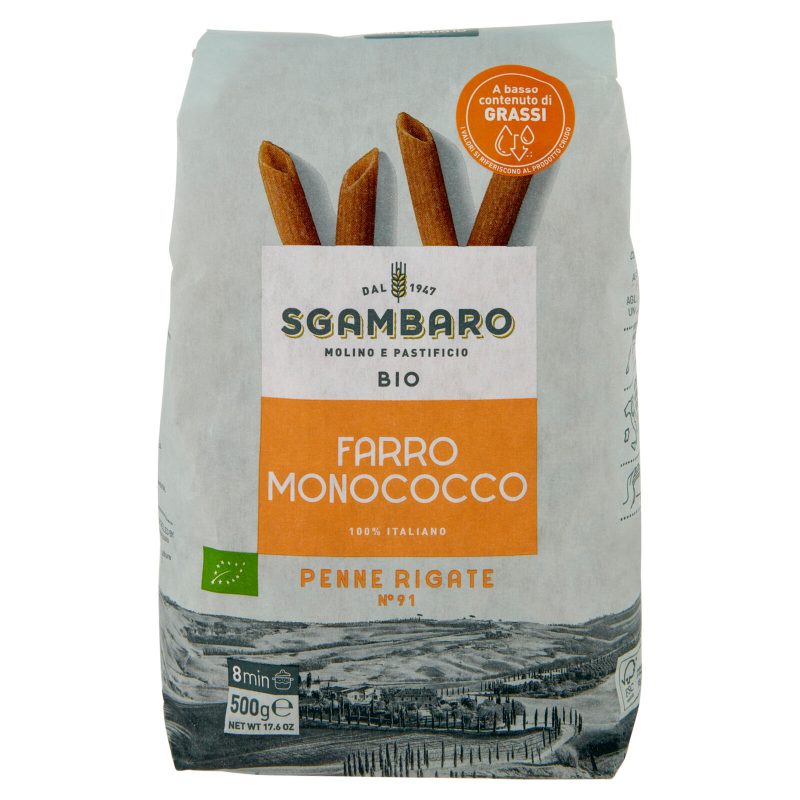 Sgambaro Bio Farro Monococco Penne Rigate N°91 500 g