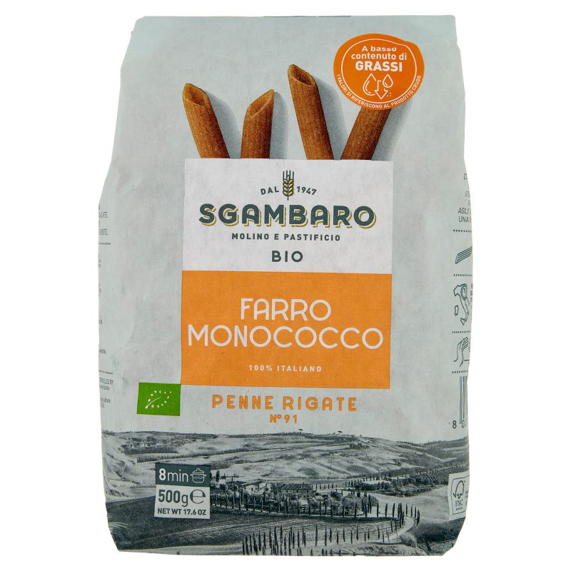 Sgambaro Bio Farro Monococco Penne Rigate N°91 500 g