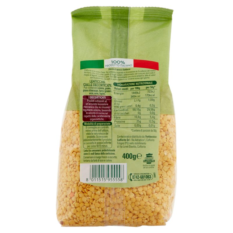 Colfiorito Lenticchie Gialle Decorticate 400 g