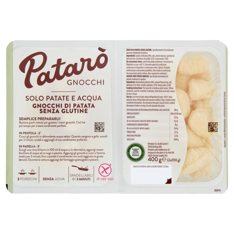 Patarò Gnocchi di Patata Senza Glutine 2 x 200 g