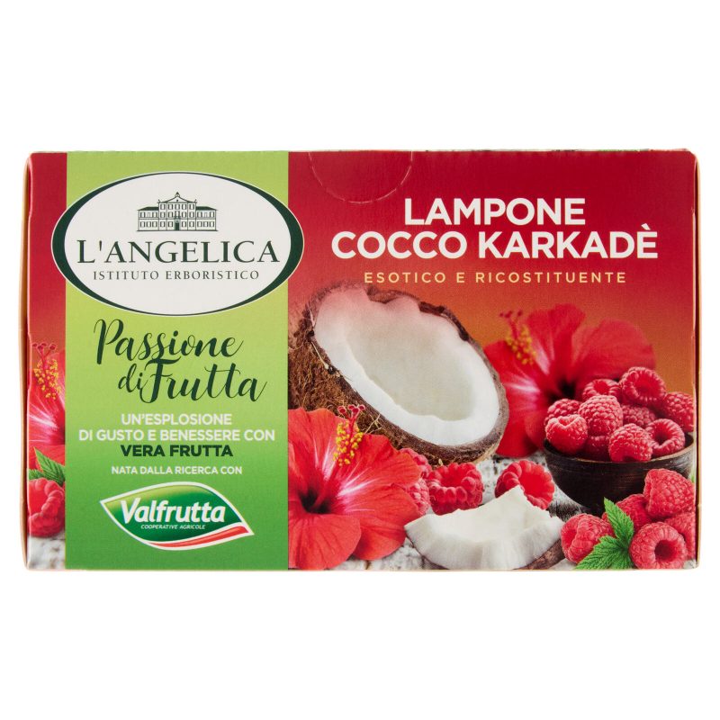 L'Angelica Passione di Frutta Lampone Cocco Karkadè 15 Filtri 28,5 g