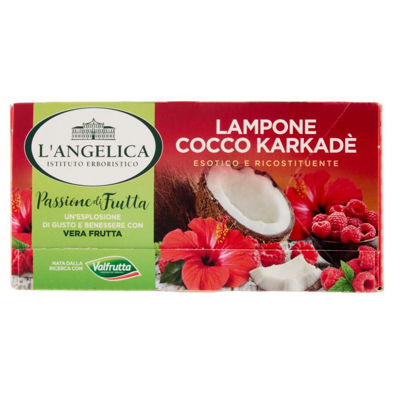 L'Angelica Passione di Frutta Lampone Cocco Karkadè 15 Filtri 28,5 g