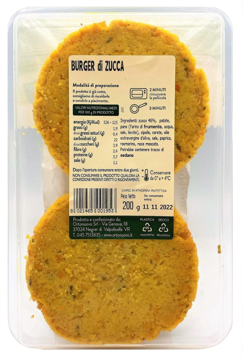 Ortonuovo Burger di Zucca 200 g