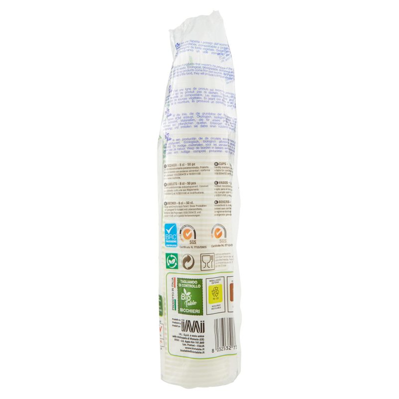 Bio Table Bicchieri 8 cl. Compostable 50 pz