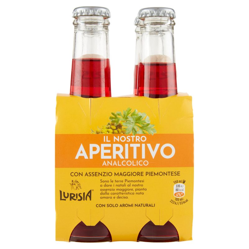 Lurisia il Nostro Aperitivo Analcolico con Assenzio Maggiore Piemontese 4 x 150 ml