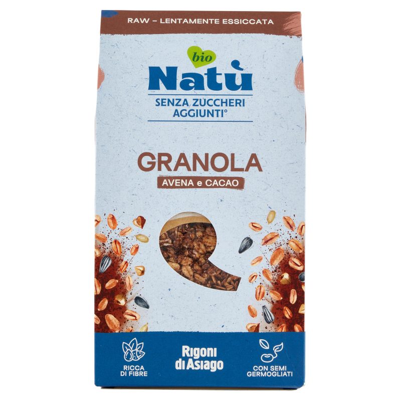 Rigoni di Asiago Natù Senza Zuccheri Aggiunti° Granola Avena e Cacao bio 250 g