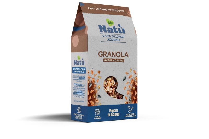 Rigoni di Asiago Natù Senza Zuccheri Aggiunti° Granola Avena e Cacao bio 250 g