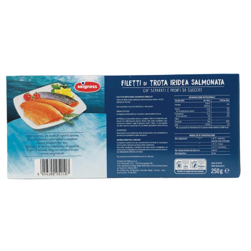 Migross Filetti di Trota Iridea Salmonata 250 g