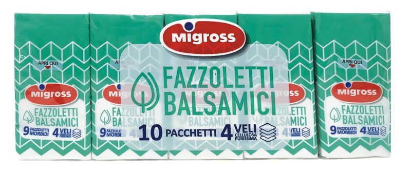 Migross Fazzoletti balsamici 4 veli, 10 pacchetti