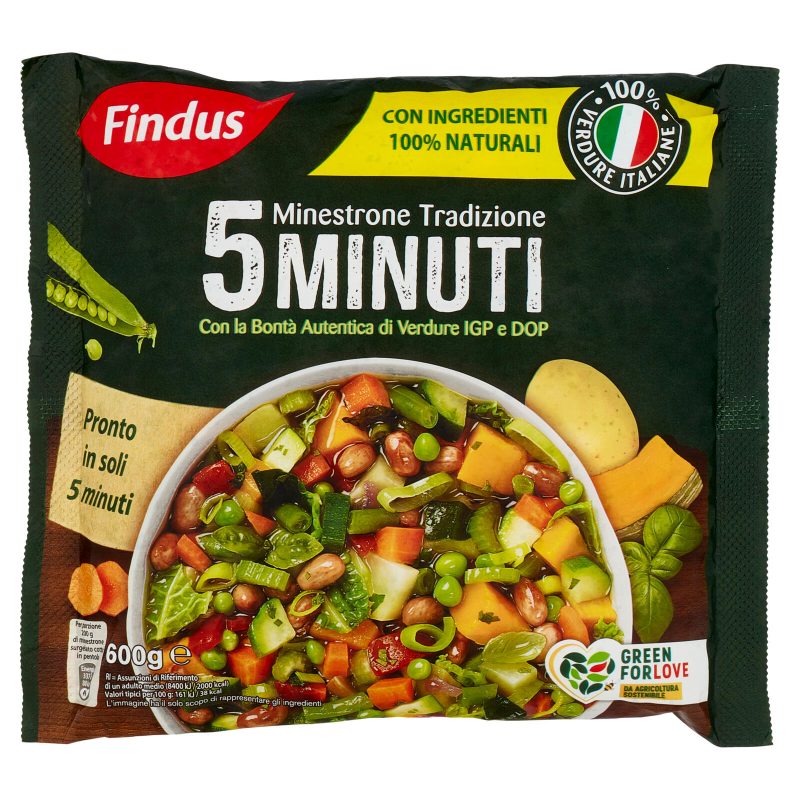 Findus Minestrone Tradizione 5 Minuti - con Verdure IGP e DOP 600 g