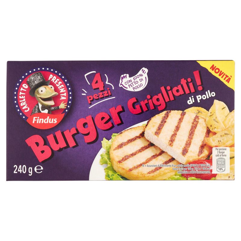 Carletto Findus Burger Grigliati di Pollo 240 g