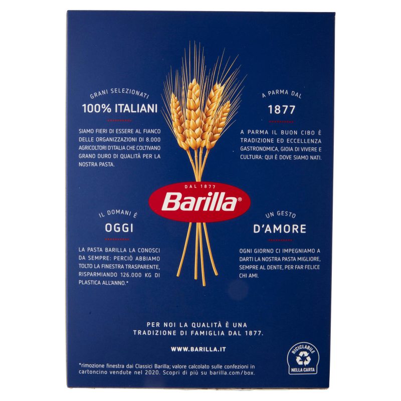 Barilla Pasta Penne Lisce n.71 100% Grano Italiano 500 g