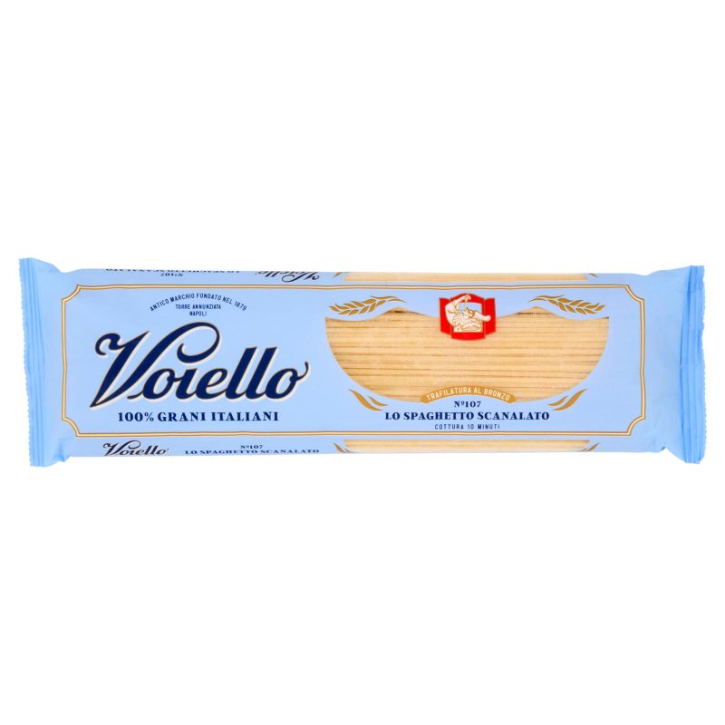 Voiello Pasta Lo Spaghetto Scanalato N°107 Grani 100% Italiani Trafilata Bronzo 500g