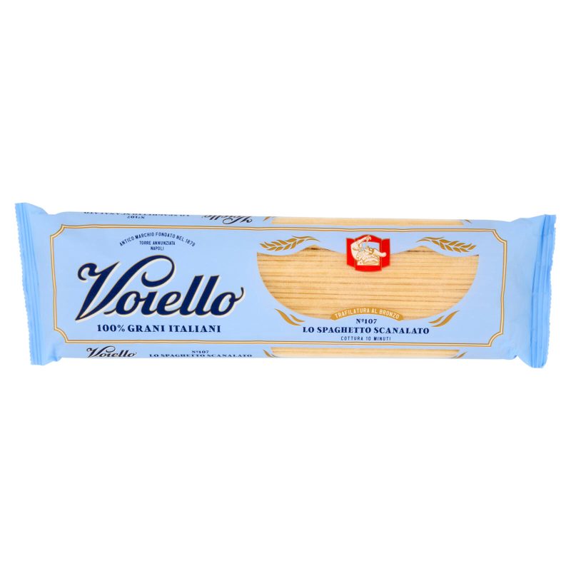 Voiello Pasta Lo Spaghetto Scanalato N°107 Grani 100% Italiani Trafilata Bronzo 500g