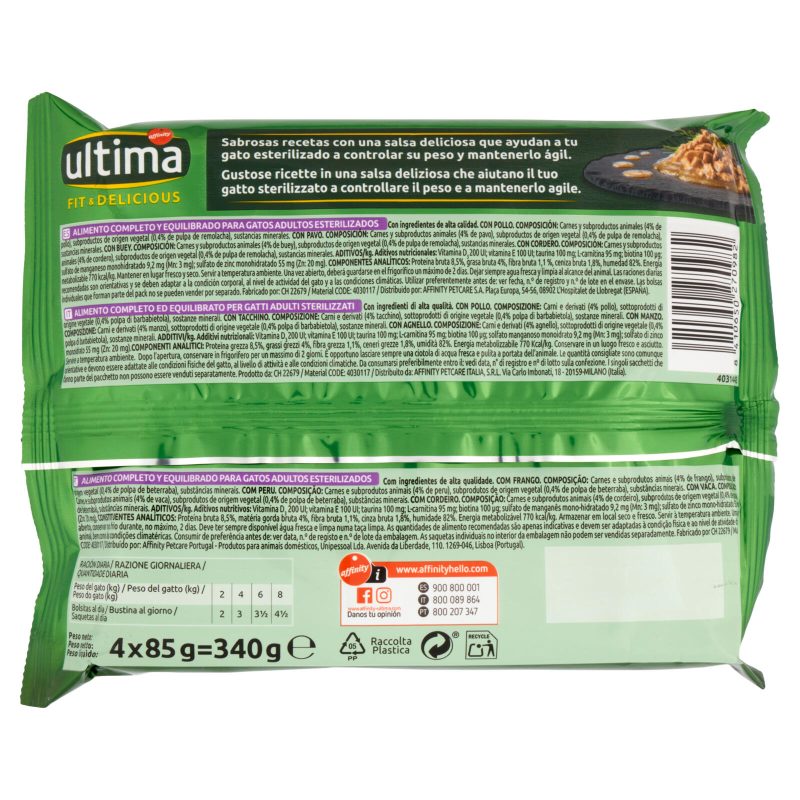 ultima Cat Fit & Delicious Sterilizzati 4x85 g