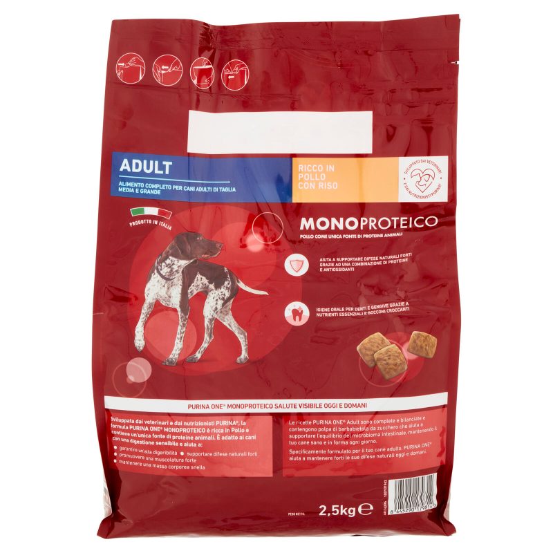 PURINA ONE Monoproteico Adult Ricco in Pollo con Riso 2,5 kg