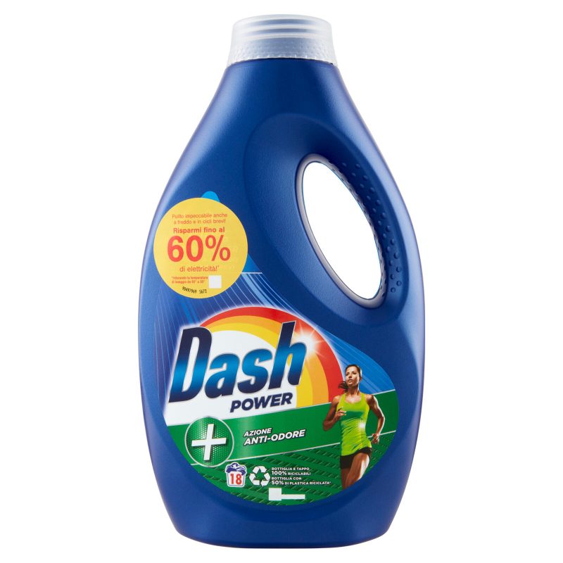 Dash Power Detersivo Liquido Lavatrice Azione Anti-Odore 900 ml