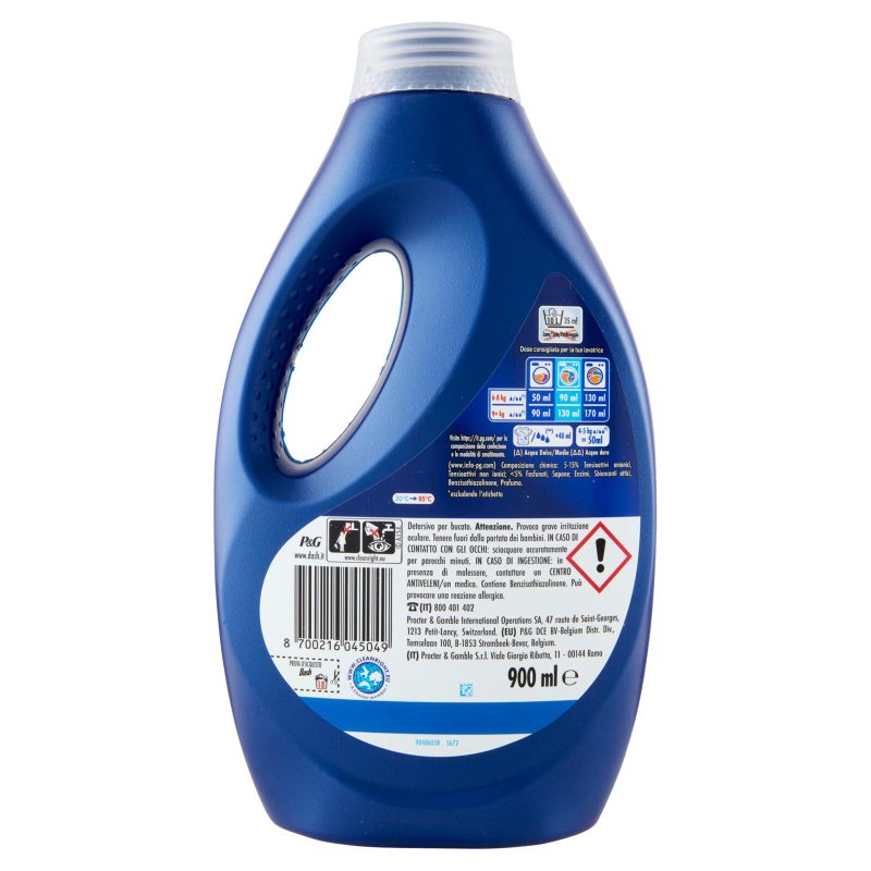 Dash Power Detersivo Liquido Lavatrice Azione Anti-Odore 900 ml