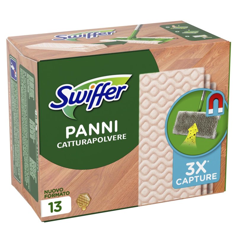 Swiffer Panni Catturapolvere per Scopa Swiffer - Ricarica 13 Panni Legno & Parquet