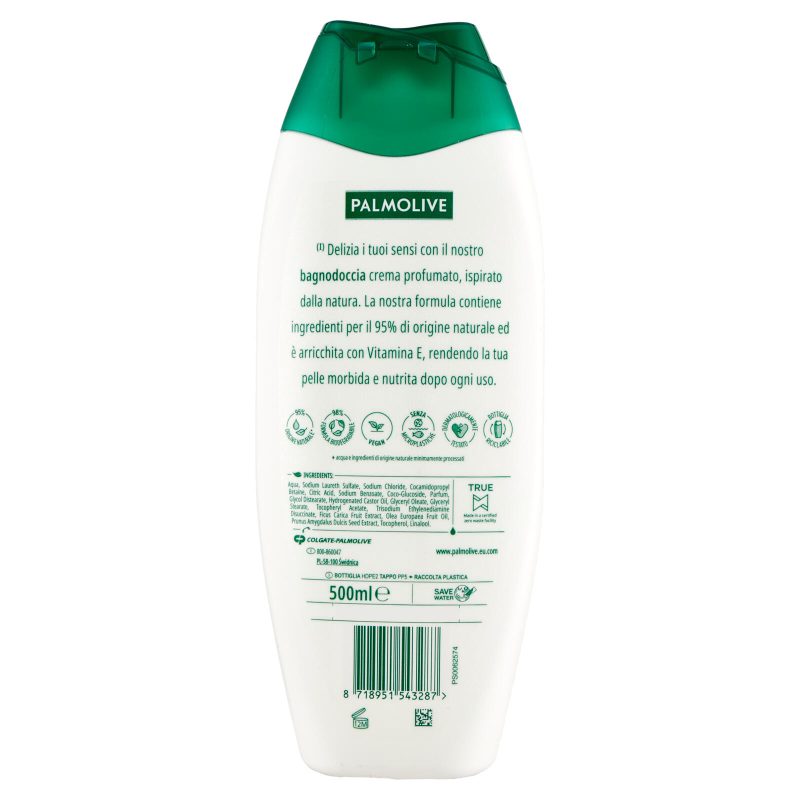 Palmolive bagnoschiuma Naturals Oliva Verde e Latte Idratante 500 ml