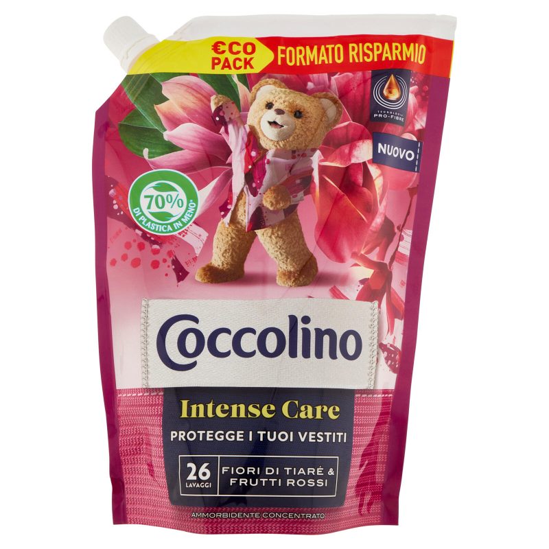 Coccolino Ammorbidente Concentrato Intense Care Fiori di Tiarè&Frutti Rossi 600 ml