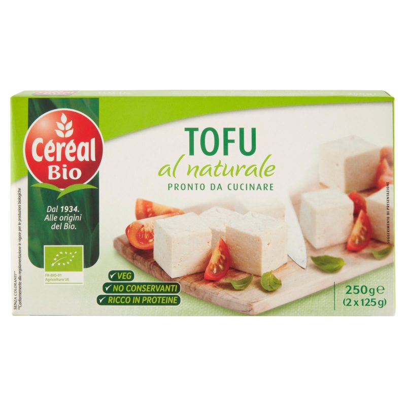 Céréal Bio, Tofu al Naturale, Vegano, Ricco di Proteine, Senza Coloranti e Conservanti - 2 x 125 g