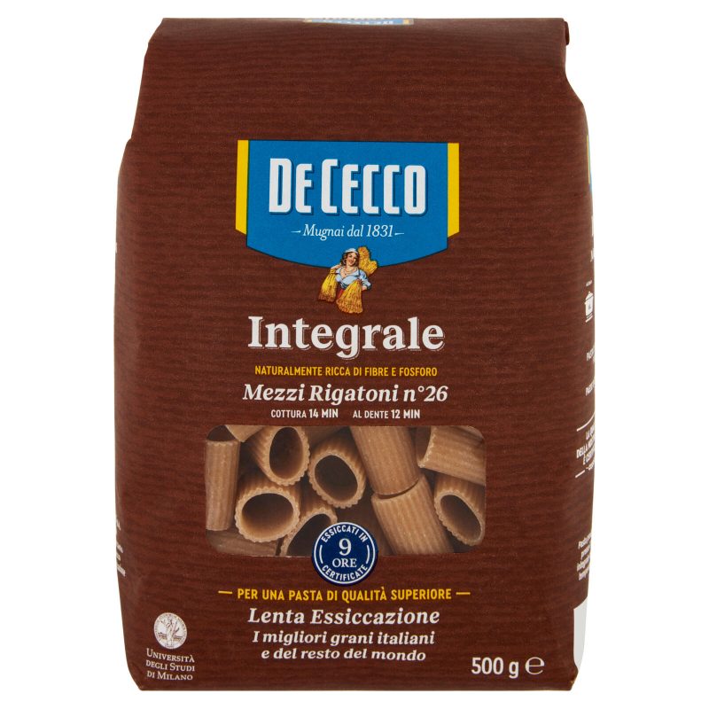 De Cecco Integrale Mezzi Rigatoni n° 26 500 g