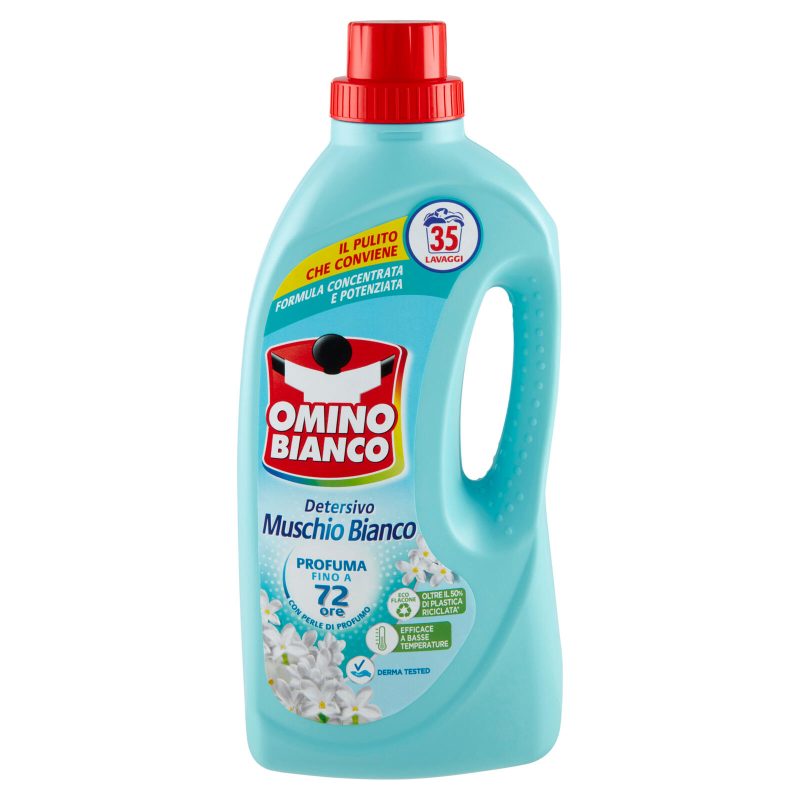 Omino Bianco Detersivo Lavatrice Liquido Muschio Bianco 35 Lavaggi 1400 ml