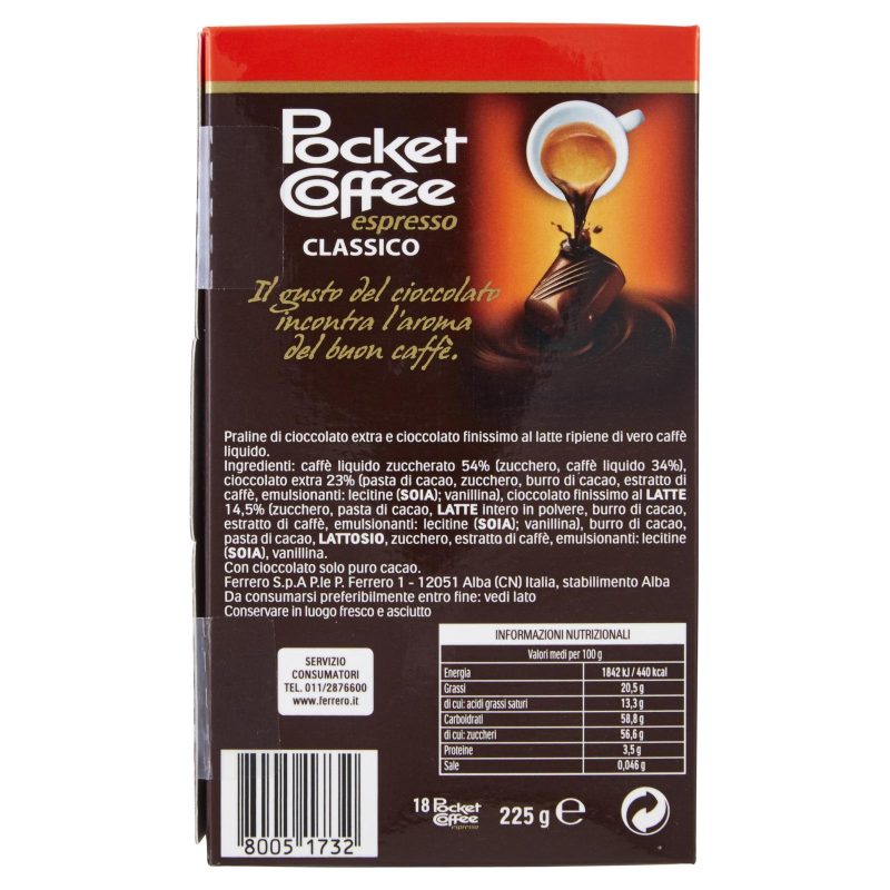 Pocket Coffee espresso Classico 18 Pezzi 225 g