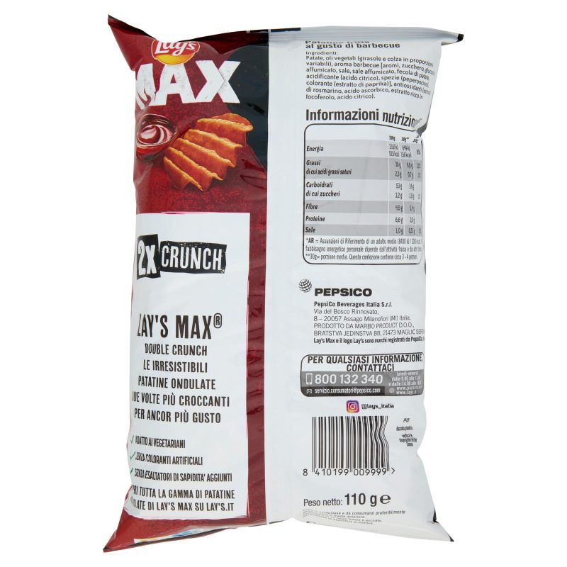 Lay's Max Double Crunch Gusto Barbecue 110 g