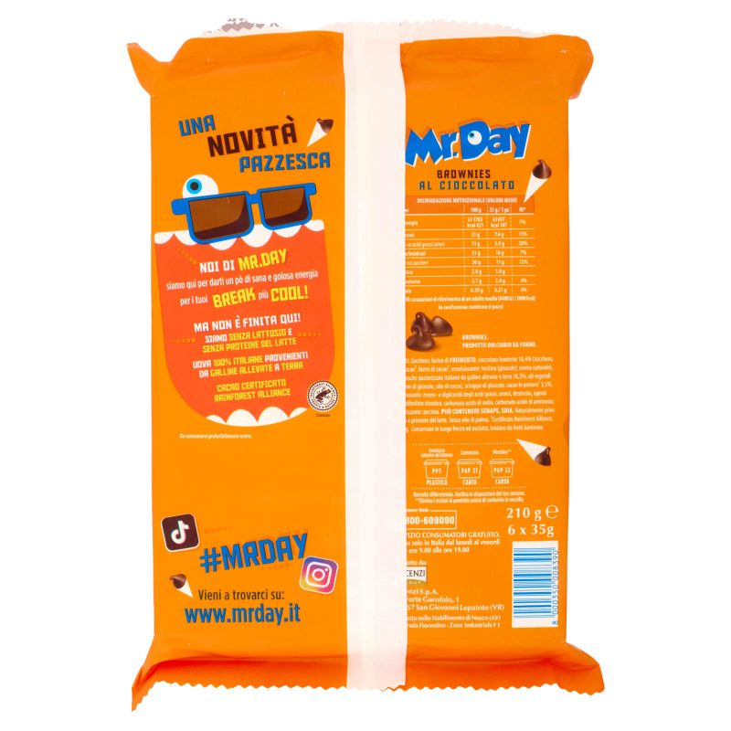 Mr.Day 6 Brownies al Cioccolato 6 x 35 g