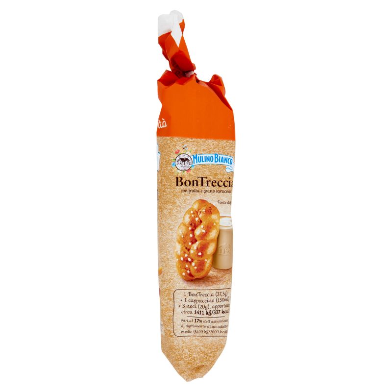 Mulino Bianco BonTreccia Merenda con Frutta e Grano Saraceno Fonte di Fibra 6 pezzi 225g