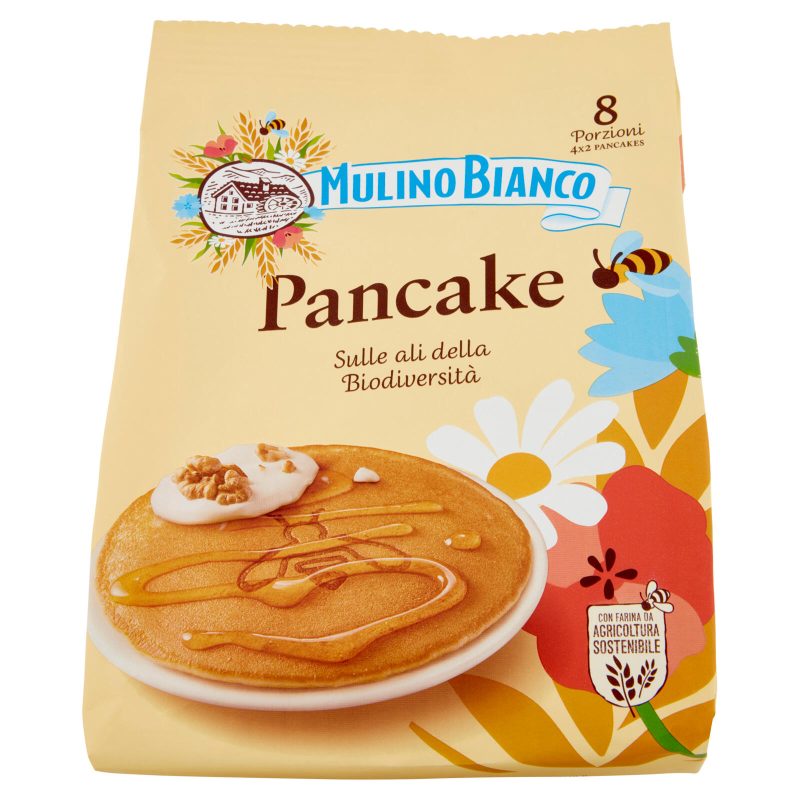 Mulino Bianco Pancake Merenda 100% Latte Fresco Italiano e Farina Sostenibile 4 pezzi 280g