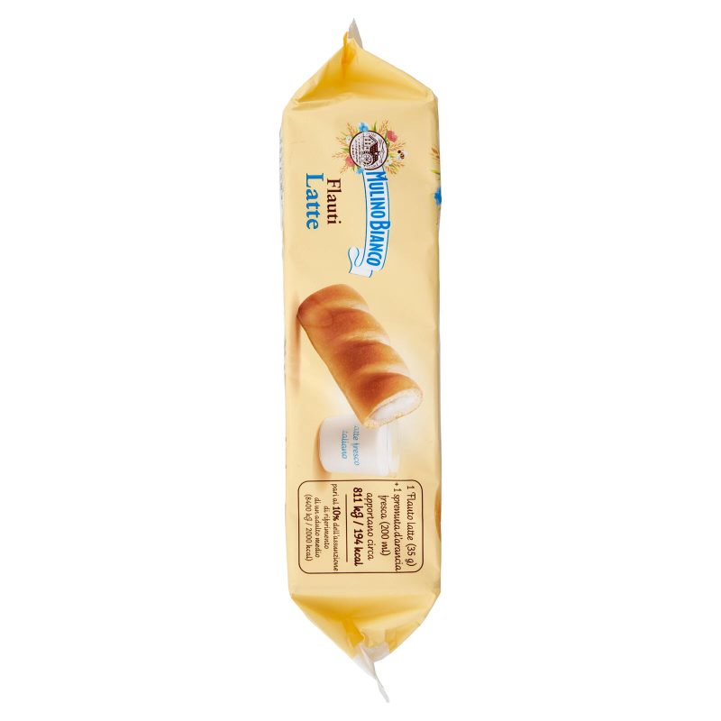 Mulino Bianco Flauti Latte Merenda con 100% Latte Fresco Italiano 8 pezzi 280g