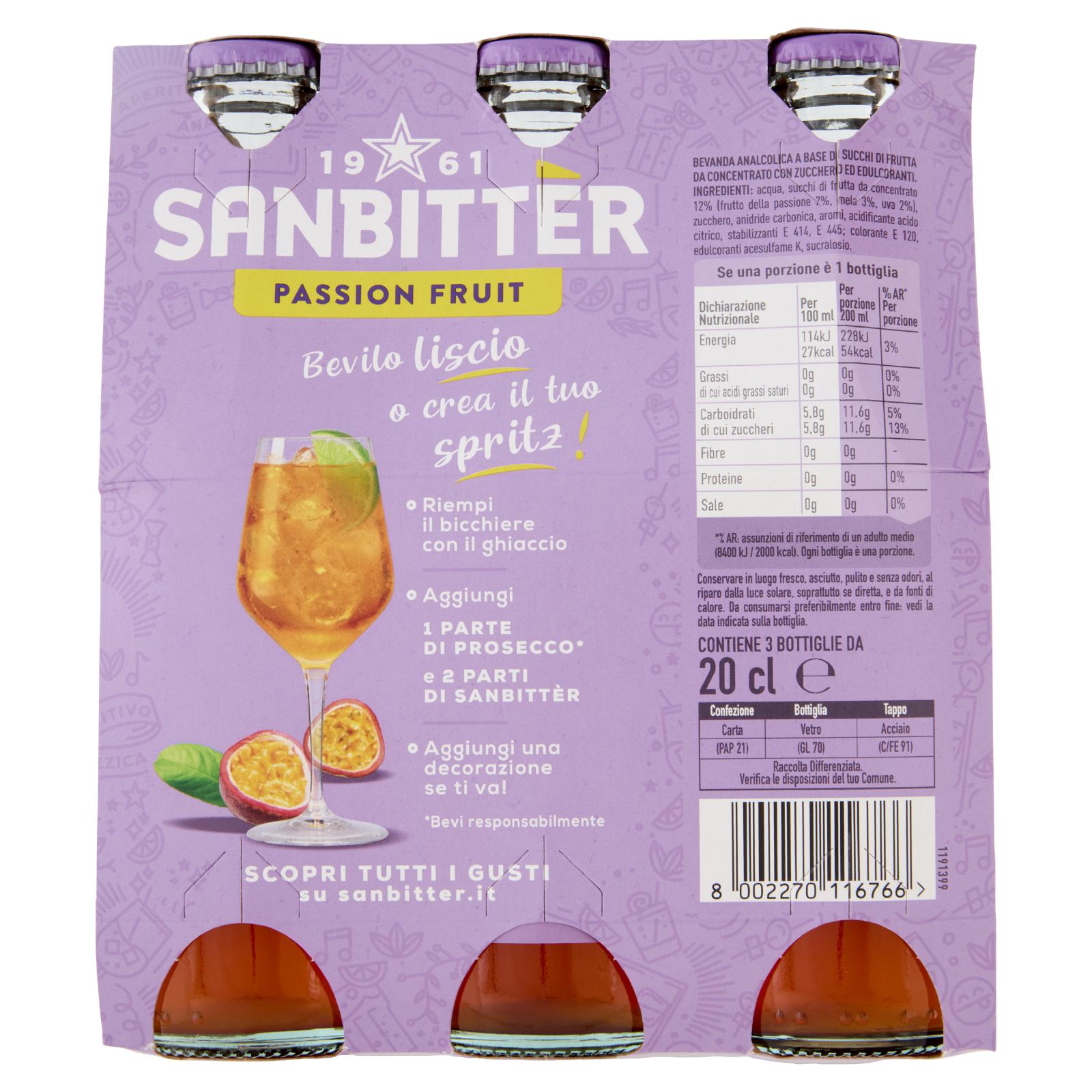 Sanbittèr Passion Fruit 20cl x3