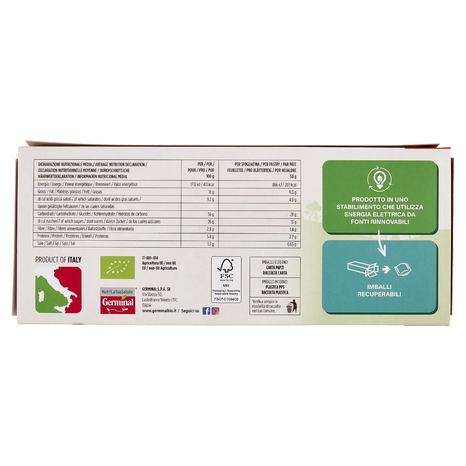 Germinal Bio Sfogliatina Mirtillo grano a marchio Kamut 4 x 50 g